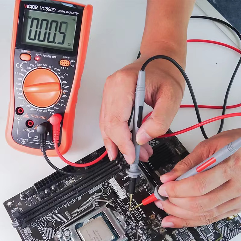 Cleqee P1505B Silikon-Multimeter-Messleitungen mit vergoldeten Nadeln und 4-mm-Bananensteckern, 1,5 m Kabel - Bild 2
