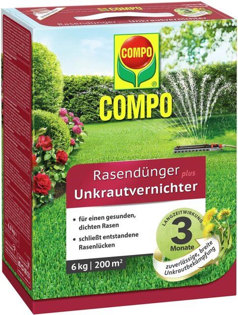 Compo Rasendünger plus Unkrautvernichter mit Slow-Release-Effekt, 6 kg - Bild 1