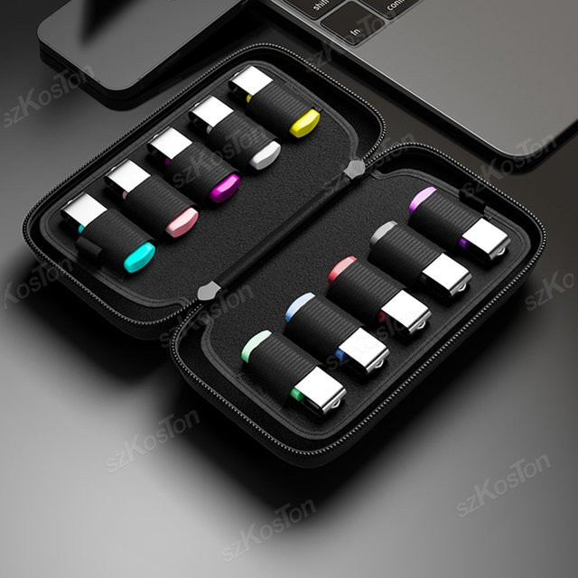 Ouliluye USB-Stick Aufbewahrungskoffer in Schwarz, staubdichter und stoßfester Organizer für elektronisches Zubehör - Bild 1