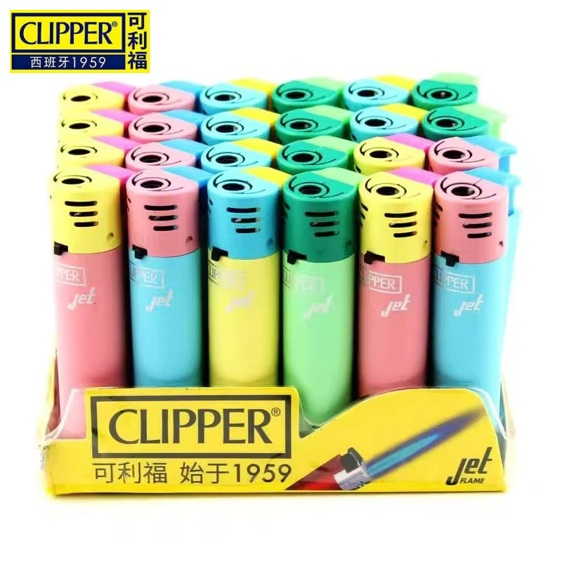 Clipper Feuerzeug Set 24 Stück Macarone Farben winddicht und wiederbefüllbar - Bild 1