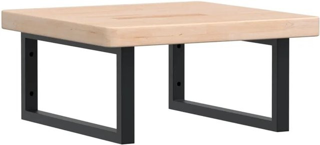 vidaXL Waschtischplatte aus Massivholz Eiche und Stahl in Schwarz-braun B/T/H: 240 x 50 x 3 cm - Bild 1