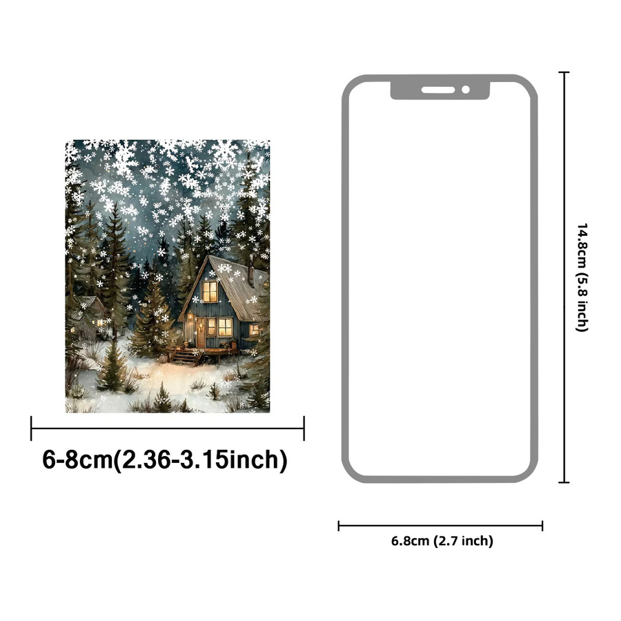 Etori Life Silent Snowfall 15-teilige Collage-Aufkleber mit Haus- und Schneemotiv in Multicolor zum Dekorieren von Notizbüchern - Bild 2