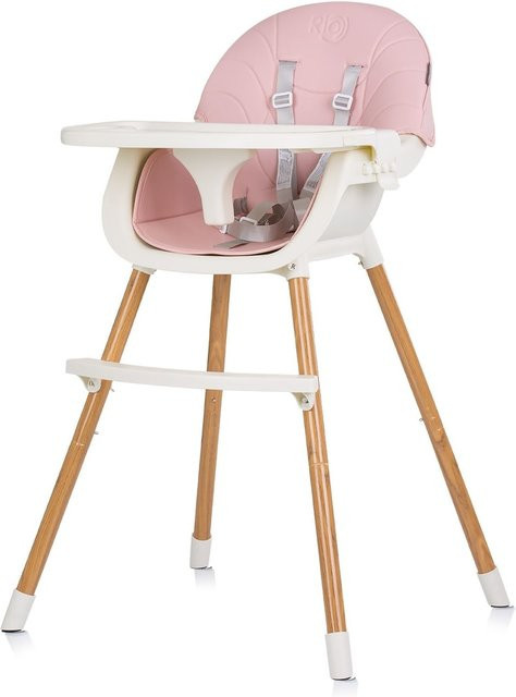 Chipolino Kinderhochstuhl Rio 2 in 1 mit 5-Punkt-Gurt in Pink - Bild 1