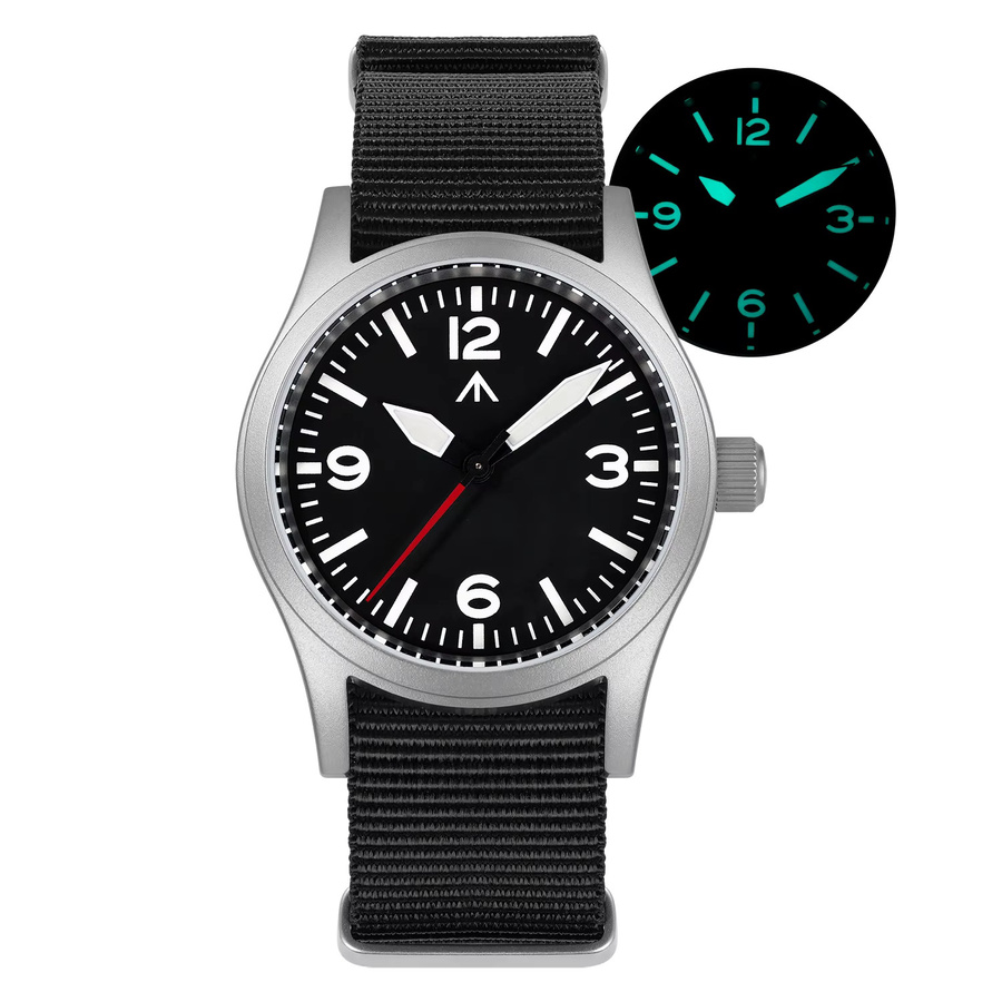 Militado Armbanduhr, Quarz, Edelstahl, Saphirglas, Textil/NATO, Schwarz, Unisex - Bild 2