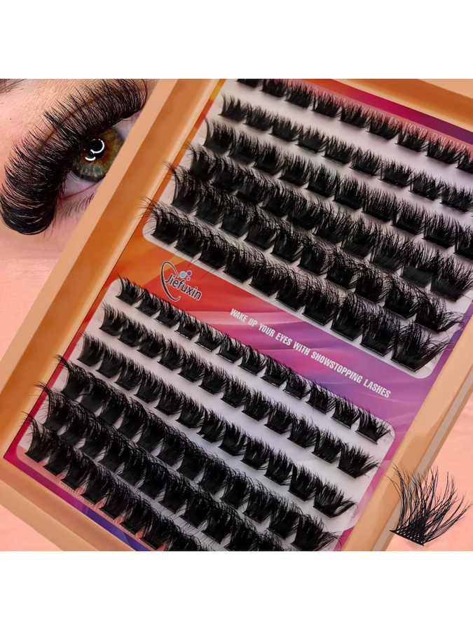 JIEFUXIN DIY 5D Fluffy Lash Clusters, Wispy Einzelwimpern, 8-18mm - Bild 7