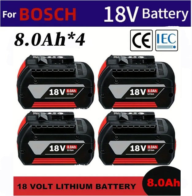 Bosch Original 18V Professional Akku Batterie 8,0 Ah in Schwarz für GBA GBH GSR GSB BAT618 BAT609 BAT620 - Bild 1