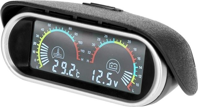 Shoemst LCD Digitalanzeige für Auto zur Anzeige von Wassertemperatur und Spannung in Bunt - Bild 1