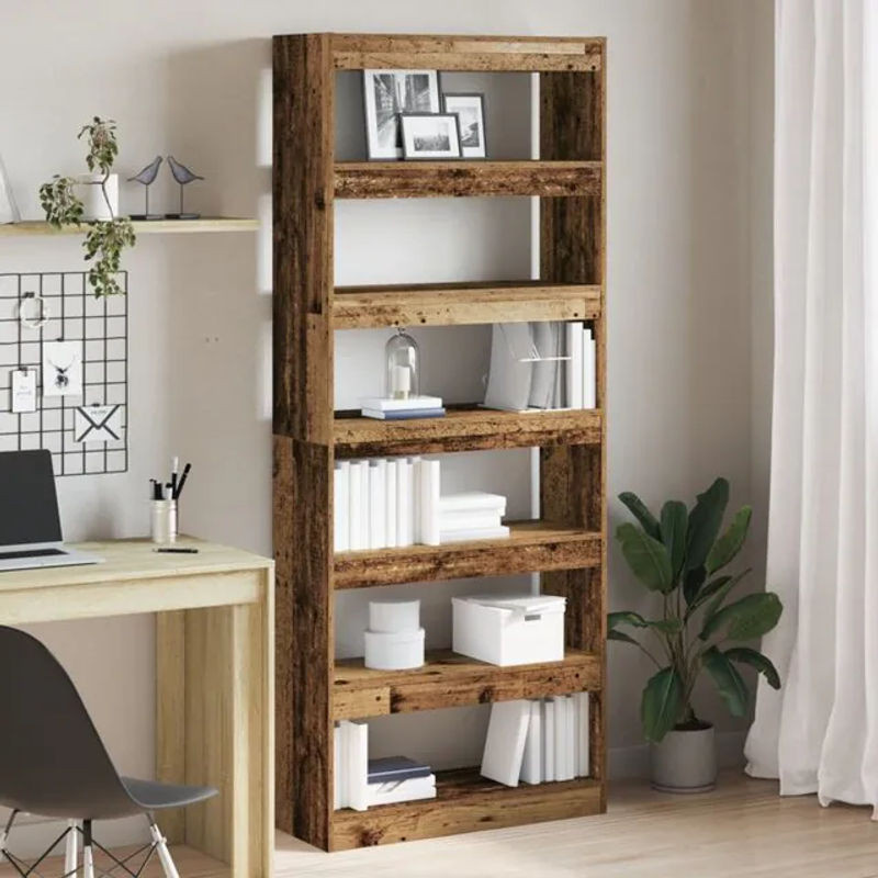 vidaXL Bücherregal in Braun im Industrial Design aus Holzwerkstoff, B/T/H: 80 x 30 x 198 cm - Bild 1