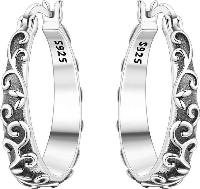 CYCUFF Creolen 925 Silber, Vintage, Traubenranken, Damen - Bild 1