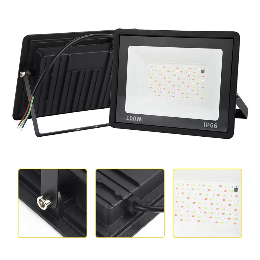 Arbrac RGB LED Flutlicht mit Fernbedienung, IP66 Outdoor Reflektor Strahler für Garten, Schwarz/Multicolour, 220V - Bild 2
