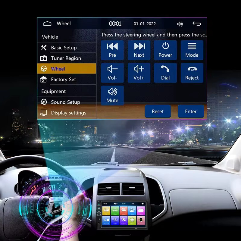 Acodo 7 Zoll Carplay Autoradio mit Touchscreen, MP5 Player mit USB, TF und FM Radio, Schwarz - Bild 5