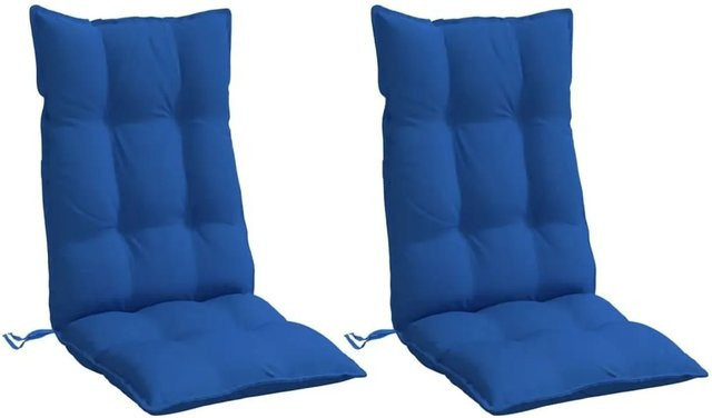 vidaXL Hochlehner-Auflagen 2er-Set aus wasserabweisendem Oxford-Gewebe in Königsblau, B/H: 120 x 50 cm - Bild 1