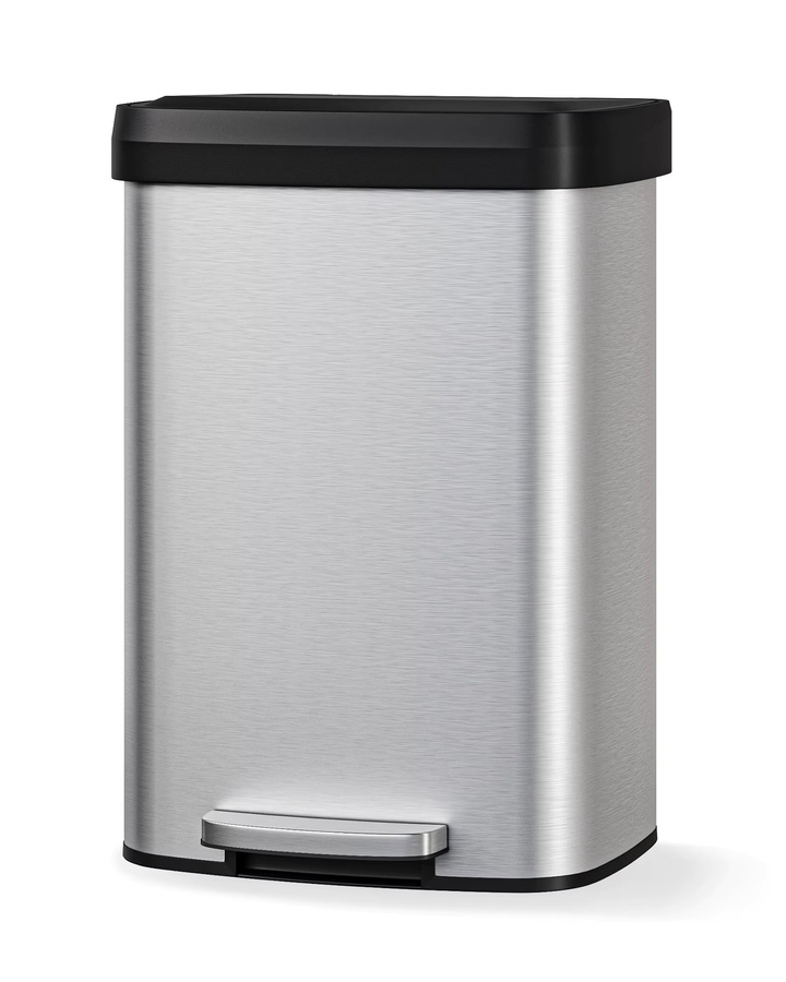 TWISTER.CK Edelstahl Küchen-Mülleimer mit Fußpedal und herausnehmbarem Inneneimer, Silber, 50L oder 60L - Bild 5