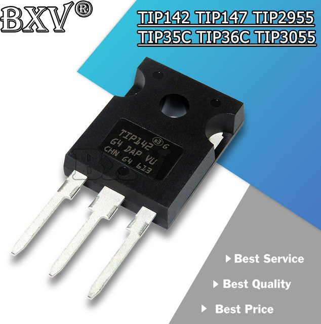 5er Set Original NPN Transistor IC TIP35C TIP36C TIP142 TIP147 TIP2955 TIP3055 im Gehäuse TO-247, Schwarz - Bild 1