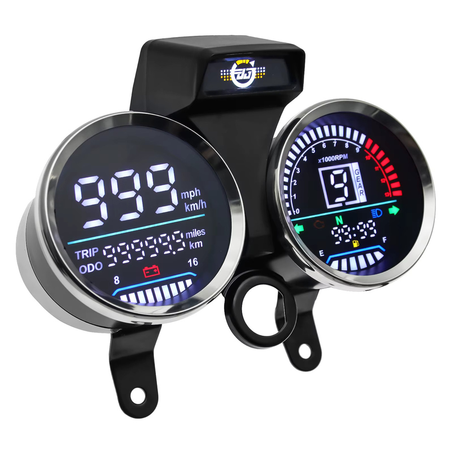 Digitaler Motorrad-Tachometer mit Drehzahlmesser und Ganganzeige für Suzuki GN 125 in Schwarz von ZMFJH - Bild 3