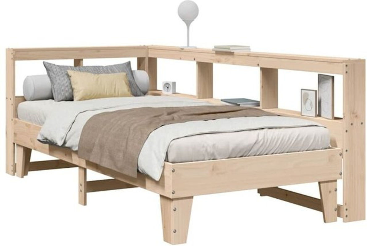 Massivholzbett mit Regal von Vidaxl aus Kiefer in Braun, B/T/H: 90 x 190 x 80 cm - Bild 1