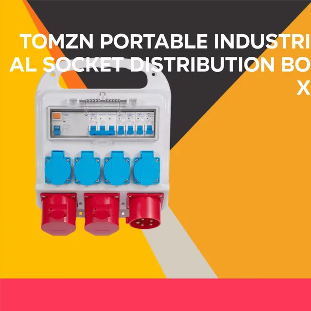 TOMZN Industrielle Wasserdichte Steckdosenbox IP65 für Außenbereich, Tragbarer Baustellen-Stromschalter 3-Phasen AC 400V 32A - Bild 1