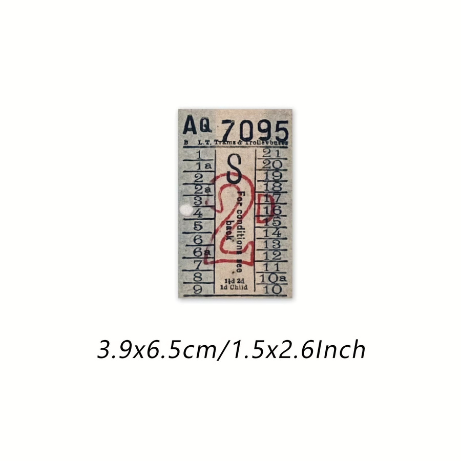 50 Stück Retro Vintage Ticket Aufkleber in Multicolour für Laptop, Telefon und Scrapbooking - Bild 3
