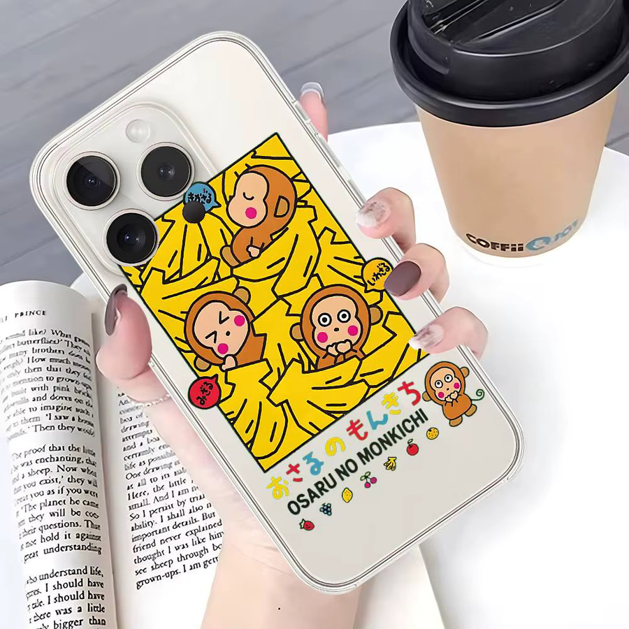 Mesuca M-Monkichi Handyhülle für iPhone 11 bis 17 Pro Max, transparente Stoßstangen-Abdeckung - Bild 4