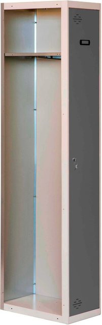 PROREGAL Spind AMEGO Anbaumodul mit Schließfach, 1 Abteil, Grau-Anthrazit, H x B x T: 180 x 40 x 50 cm - Bild 1