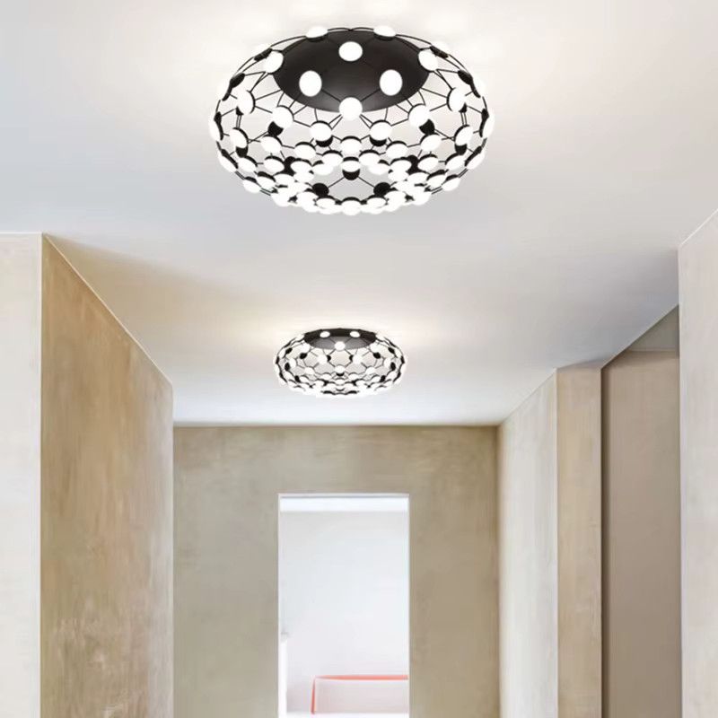 Vecli Nordic Postmodern Deckenleuchte im Fischernetz-Design in Schwarz und Weiß - Bild 2