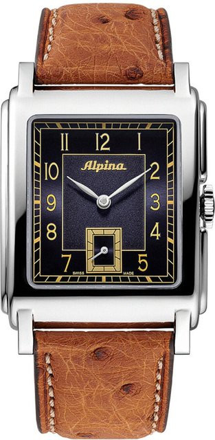Alpina Herrenuhr Heritage Alpiner Carrée, Automatik, Edelstahl, 39 mm, Leder - Bild 1