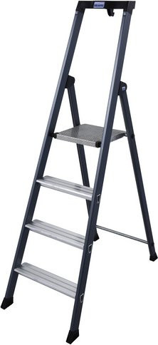 Krause Stufenstehleiter MONTO aus Aluminium in Silber mit 4 Stufen - Bild 1