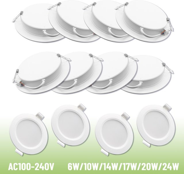 10er Set Gatetop LED Decken-Einbauleuchten in Weiß mit drei Lichtfarben für Wohnzimmer und Badezimmer - Bild 1