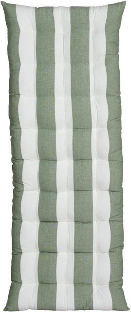 Svanefors Stuhlkissen Louise groß, grün gestreift, B/L/H: 120 x 45 x 5 cm - Bild 1