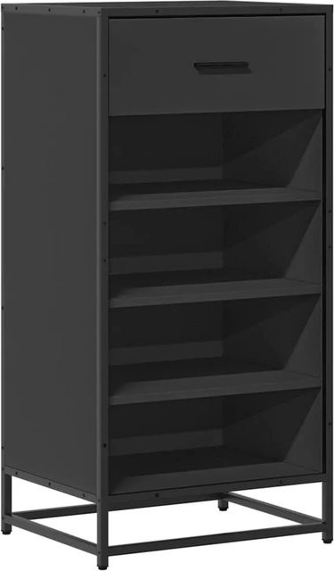 vidaXL Schuhregal Schwarz aus Holzwerkstoff und Metall B/T/H: 48 x 38 x 97,5 cm - Bild 1