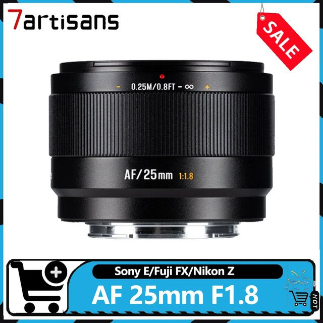 7artisans AF 25mm F1.8 Weitwinkel-Objektiv in Schwarz für Sony E, Fuji FX und Nikon Z - Bild 1