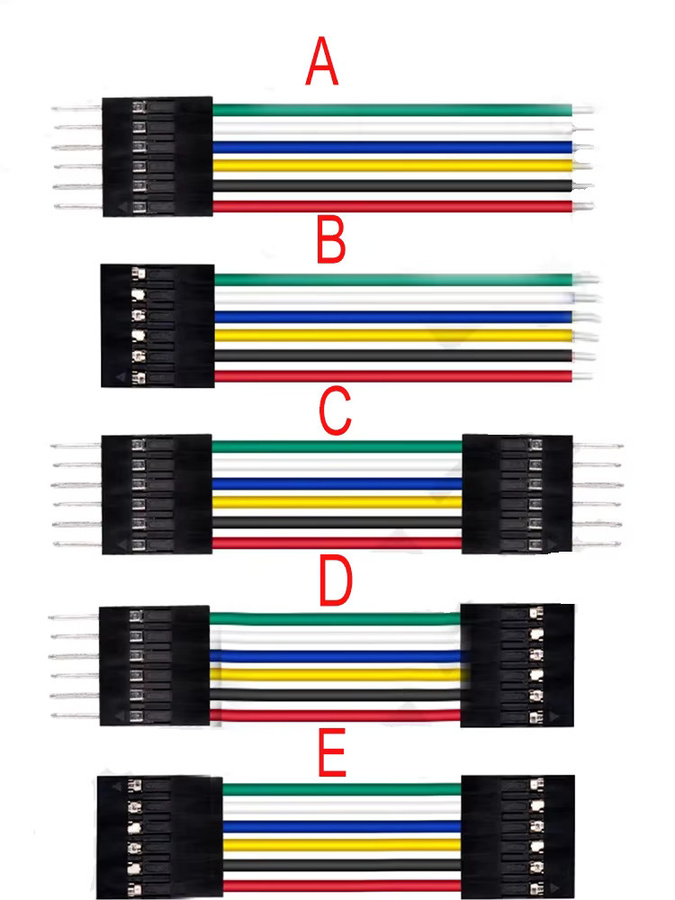 10er Set DuPont Anschlusskabel 2,54mm einreihig in Multicolor mit verschiedenen Steckertypen (ein- und doppelköpfig, weiblich zu weiblich, männlich zu weiblich, männlich zu männlich) - Bild 2