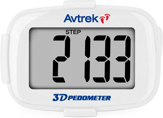 Avtrek 3D Digitaler Schrittzähler als sportliche Mini-Taschenuhr in Weiß für Erwachsene, Kinder und Senioren - Bild 1