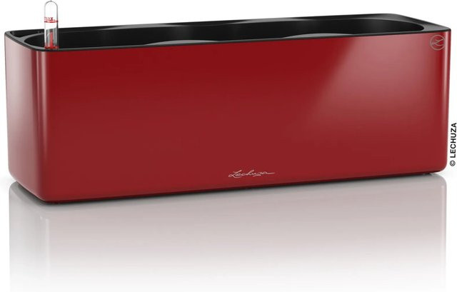 Lechuza Pflanzgefäß Cube Glossy Triple Scarlet Rot in Rot, B/T/H: 14 x 14 x 14 cm - Bild 1
