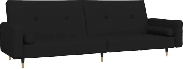 vidaXL Schlafsofa 2-Sitzer Click-Clack mit 2 Kissen, Schwarz, Samt - Bild 1