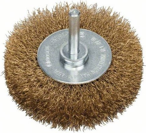 Bosch Scheibenbürste gewellt vermessingt für Metall und Holz, Durchmesser: 75 mm, Dicke: 0,2 mm, Höhe: 16 mm, Schaft-Ø: 6 mm - Bild 1