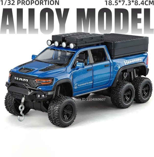 Linyi toy car Ram Pickup Modell Spielzeug, Geländewagen, 1:32, Metall Druckguss, mit Licht und Geräusch, ab 14 Jahren - Bild 1