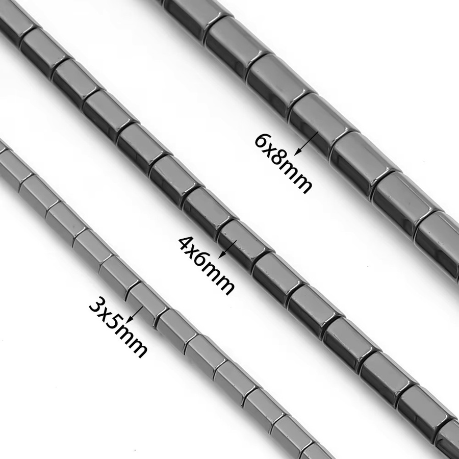 louleur Perlen Hämatit, Sechseckige Gerade Rohr Spacer, Schwarz, Unisex - Bild 2