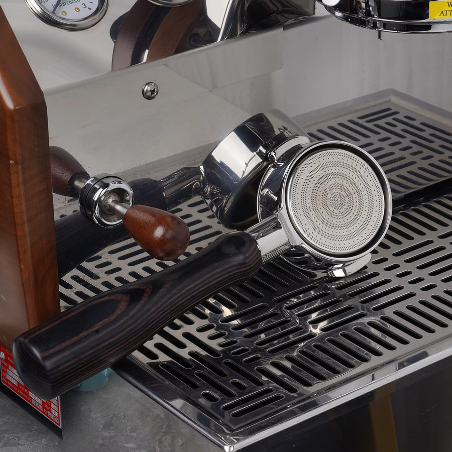 IKAPE Espresso-Filterkorb aus Edelstahl in Silber für bodenlosen Siebträger, Durchmesser: 58 mm - Bild 3