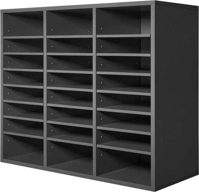 Holz-Literatur-Organizer von Buying Solutions, MB mit 24 Fächern und verstellbaren Regalen, Grau, B/T/H: 73,7 x 30,5 x 62,0 cm - Bild 1