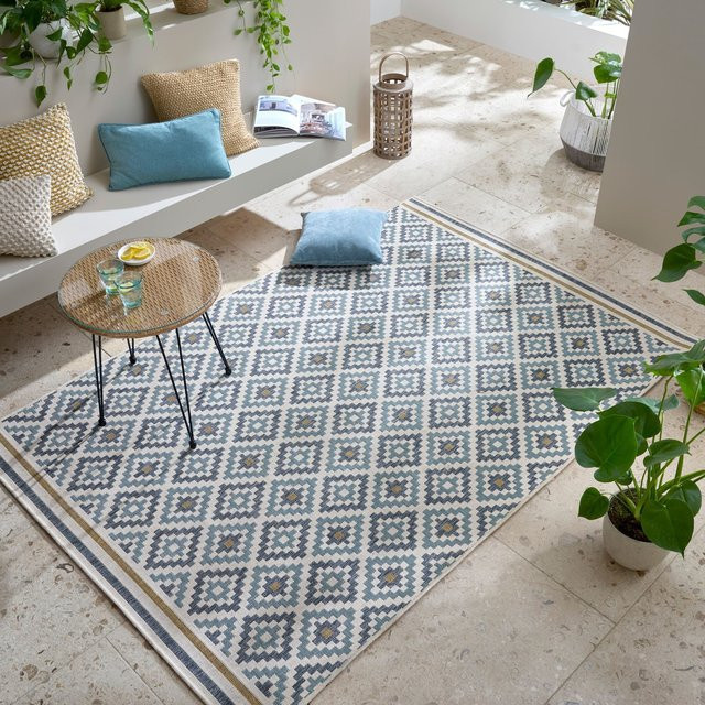 Outdoor-Teppich Kadima Design Rauten Blau-Gelb B: 120 cm, T: 170 cm - Bild 1