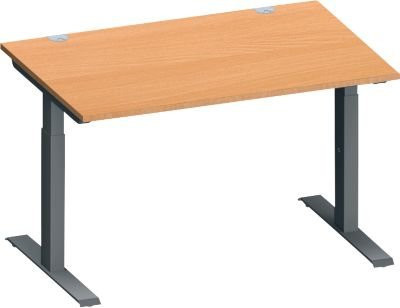 Schäfer Shop Genius Schreibtisch MODENA FLEX in Buche und Anthrazit, höhenverstellbar, B/T/H: 120 x 80 x 65-85 cm - Bild 1