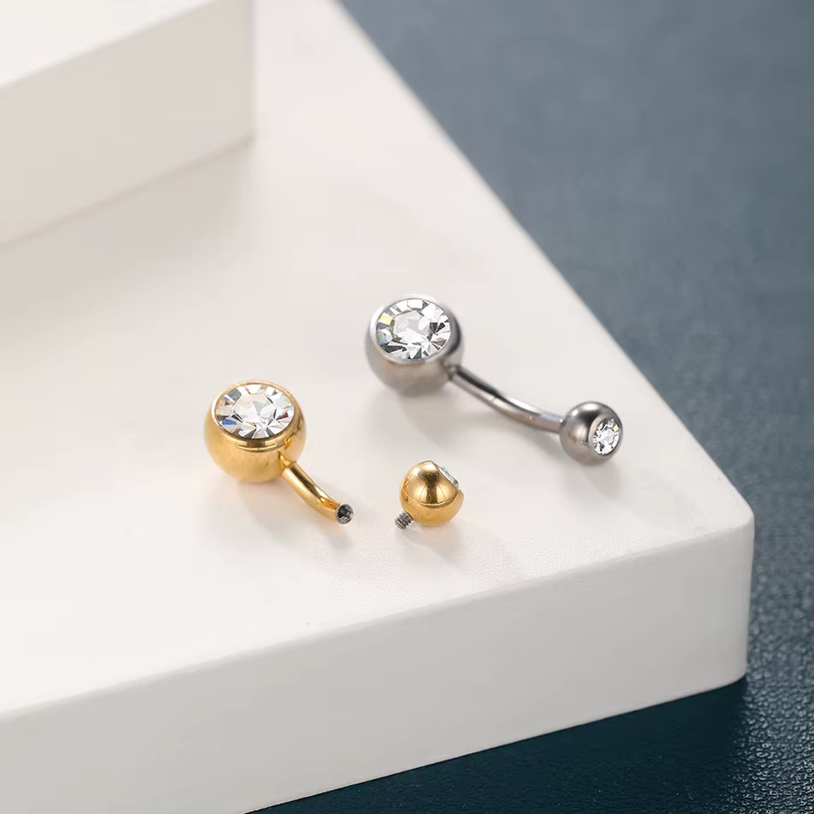 Bauchnabelring Titan, Kristall, Damen, 14G - Bild 2
