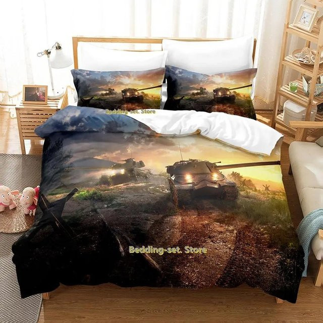 World Of Tanks Bettwäsche Set aus Mikrofaser mit Motiv, 2-teilig, B/H: 70 x 133 cm, Mehrfarbig - Bild 1
