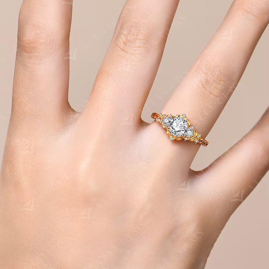 ATTAGEMS Moissanit-Ring, 925 Silber, Diamant, Damen - Bild 2