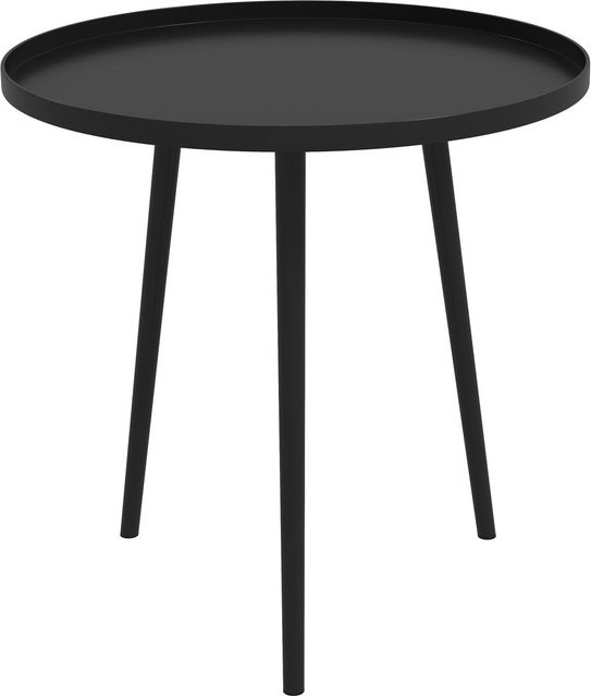 Outsunny Couchtisch aus Stahl in Schwarz mit modernem Design, B/T/H: 40 x 40 x 50 cm - Bild 1