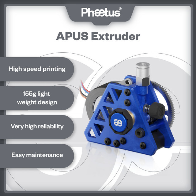 Phaetus APUS Zahnradreduzierungsextruder aus gehärtetem Stahl für FDM 3D-Drucker wie Voron und Creality - Bild 1