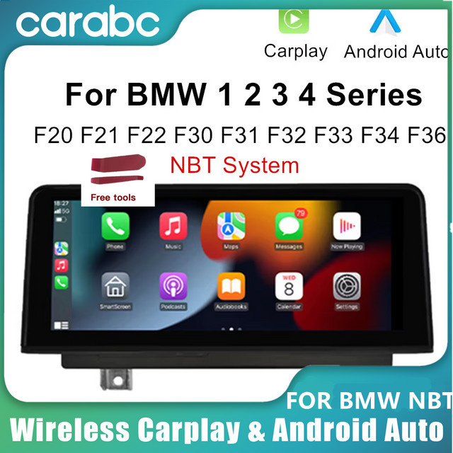 CARABC Drahtloses CarPlay und Android Auto Interface für BMW NBT System mit 10,25 Zoll Display in Schwarz - Bild 1