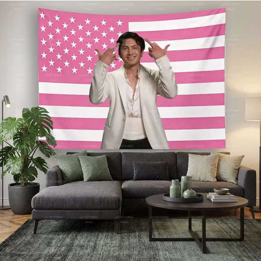 Hudson Williams Wandteppich mit amerikanischer Flagge in Rosa, moderner Wandbehang mit Grafikdesign - Bild 2