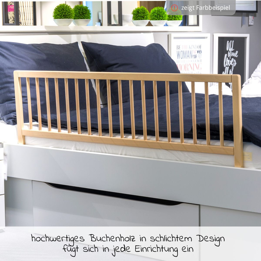 Fillikid Bettgitter Lilly aus massivem Buchenholz in Weiß, Breite: 140 cm, Höhe: 45 cm - Bild 2